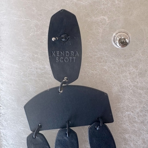 Kendra Scott Matte Navy Metal Earrings, NWT - Picture 6 of 8